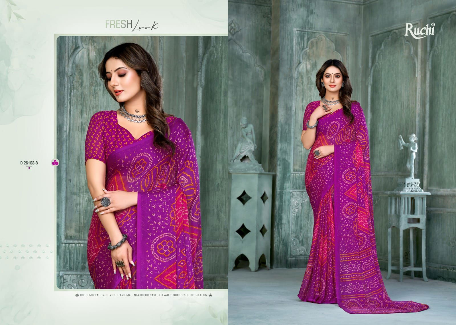 Star Chiffon 131 Bandhani Printed Daily Wear Sarees Catalog